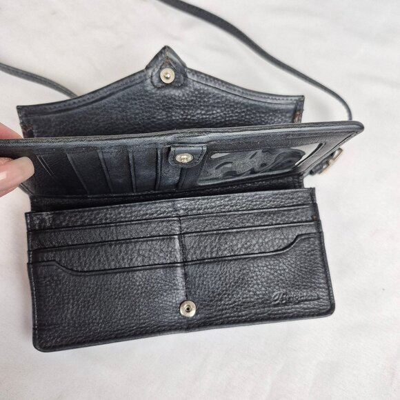 Brighton Bella Luna Crossbody Clutch Wallet Two Tone Black & Brown - Picture 9 of 16